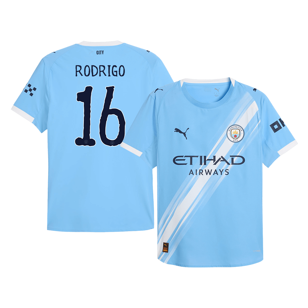 RODRIGO #16 Manchester City Home Authentic Soccer Jersey 2025/26 - Club World Cup