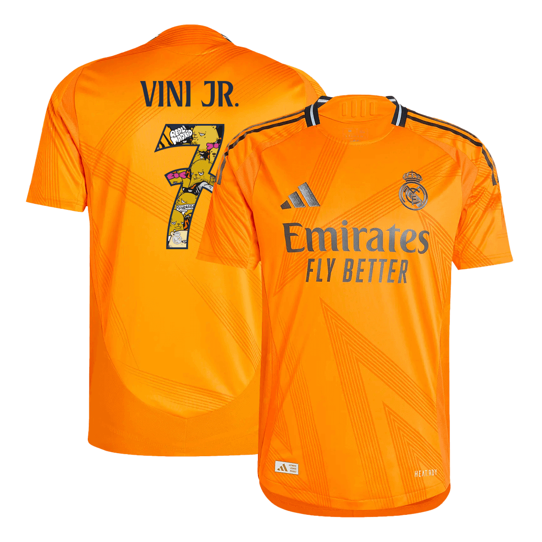 VINI JR. #7 Real Madrid Away Authentic Soccer Jersey 2024/25 - Bear Champ Font