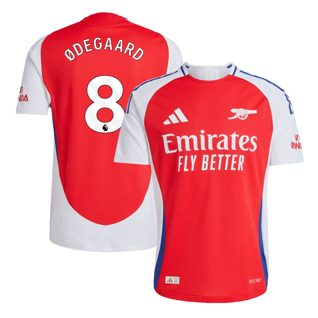 ØDEGAARD #8 Arsenal Home Authentic Soccer Jersey 2024/25