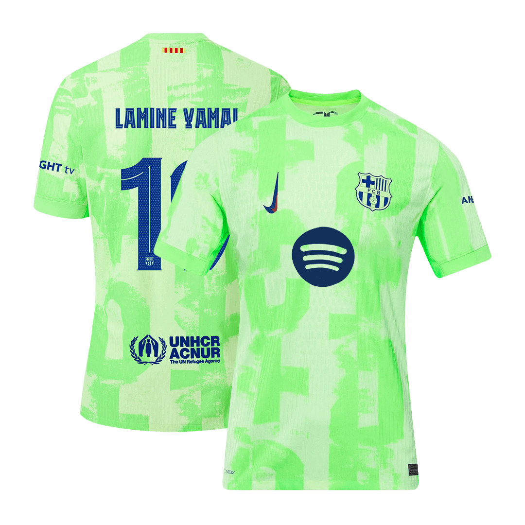 LAMINE YAMAL #19 Barcelona Third Away Authentic Soccer Jersey 2024/25- UCL（Spotify Logo Without Text）