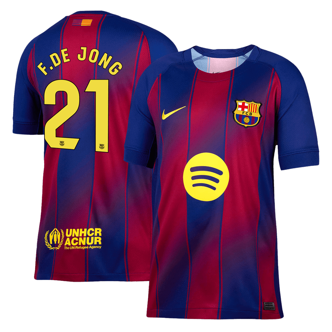 F.DE JONG #21 Barcelona Home Soccer Jersey 2025/26