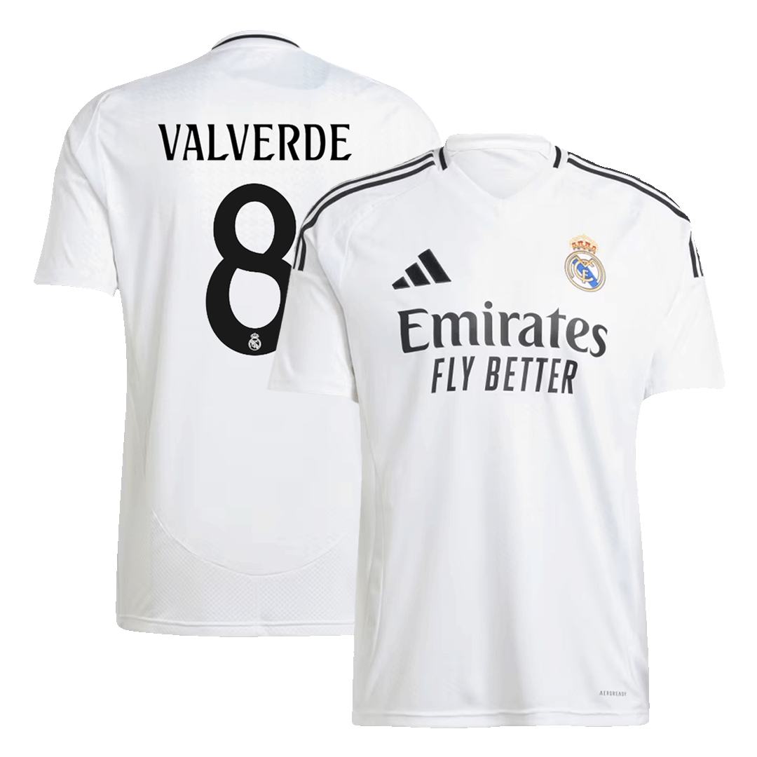 VALVERDE #8 Real Madrid Home Soccer Jersey 2024/25