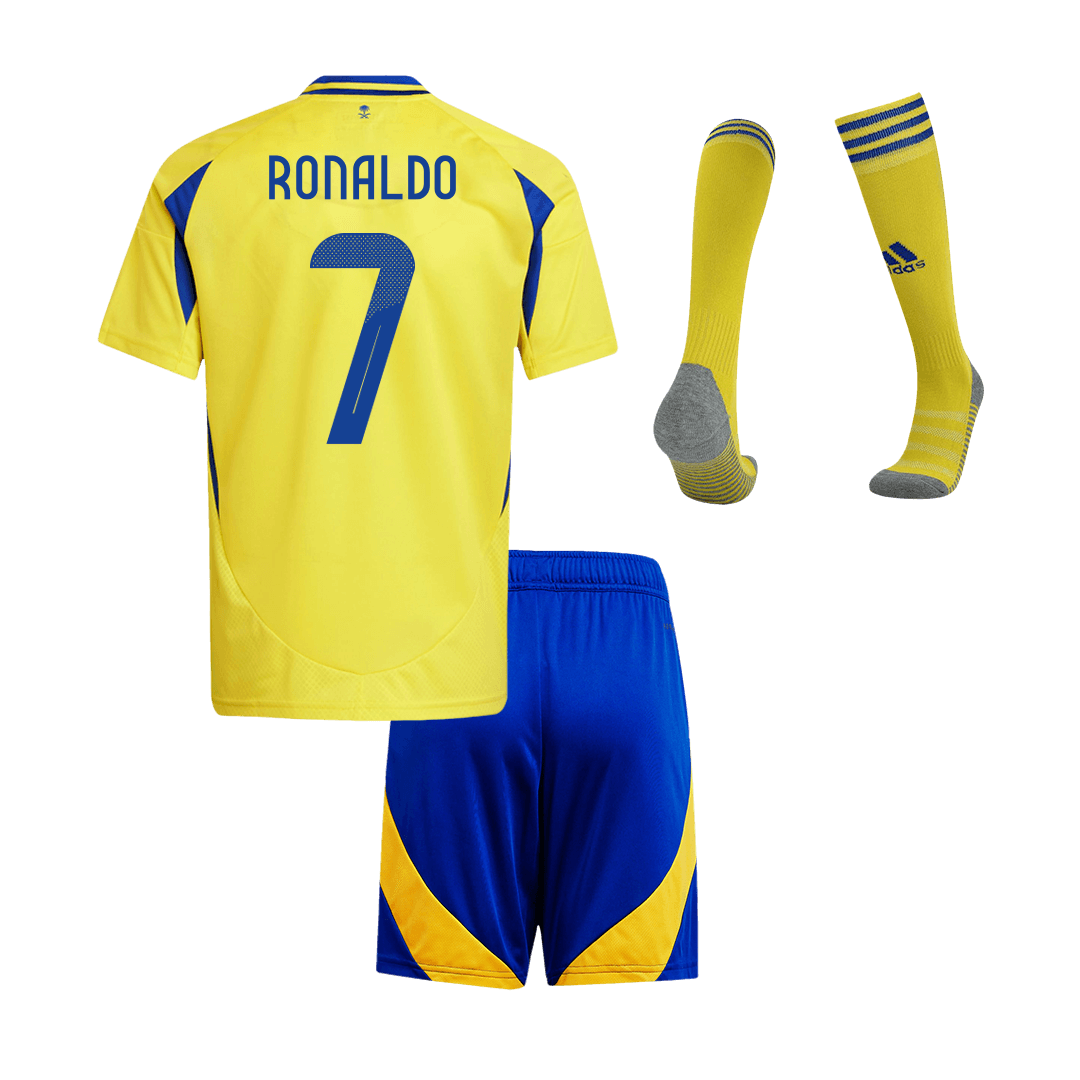 RONALDO #7 Al Nassr Home Kids Soccer Jerseys Full Kit 2024/25 - ACL