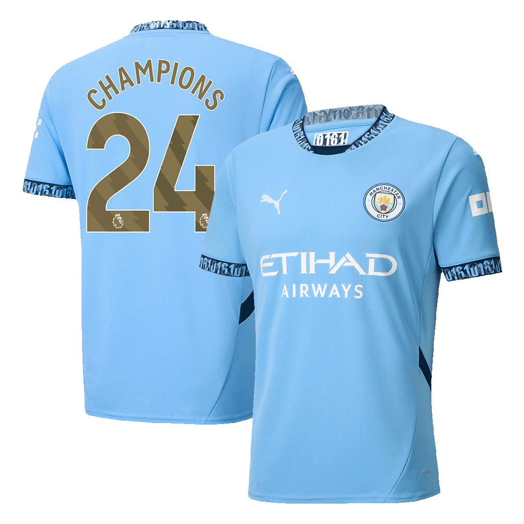 CHAMPIONS #24 Manchester City Home Soccer Jersey 2024/25