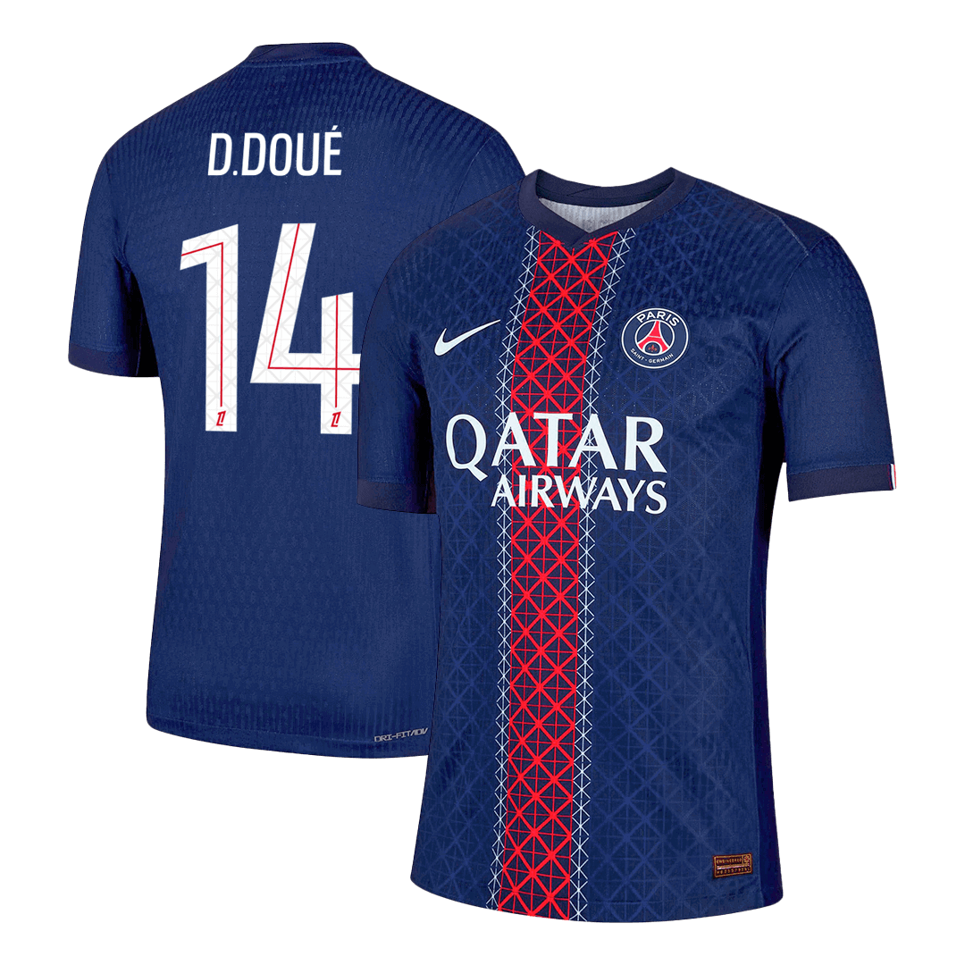 D.DOUÉ #14 PSG Home Authentic Soccer Jersey 2025/26