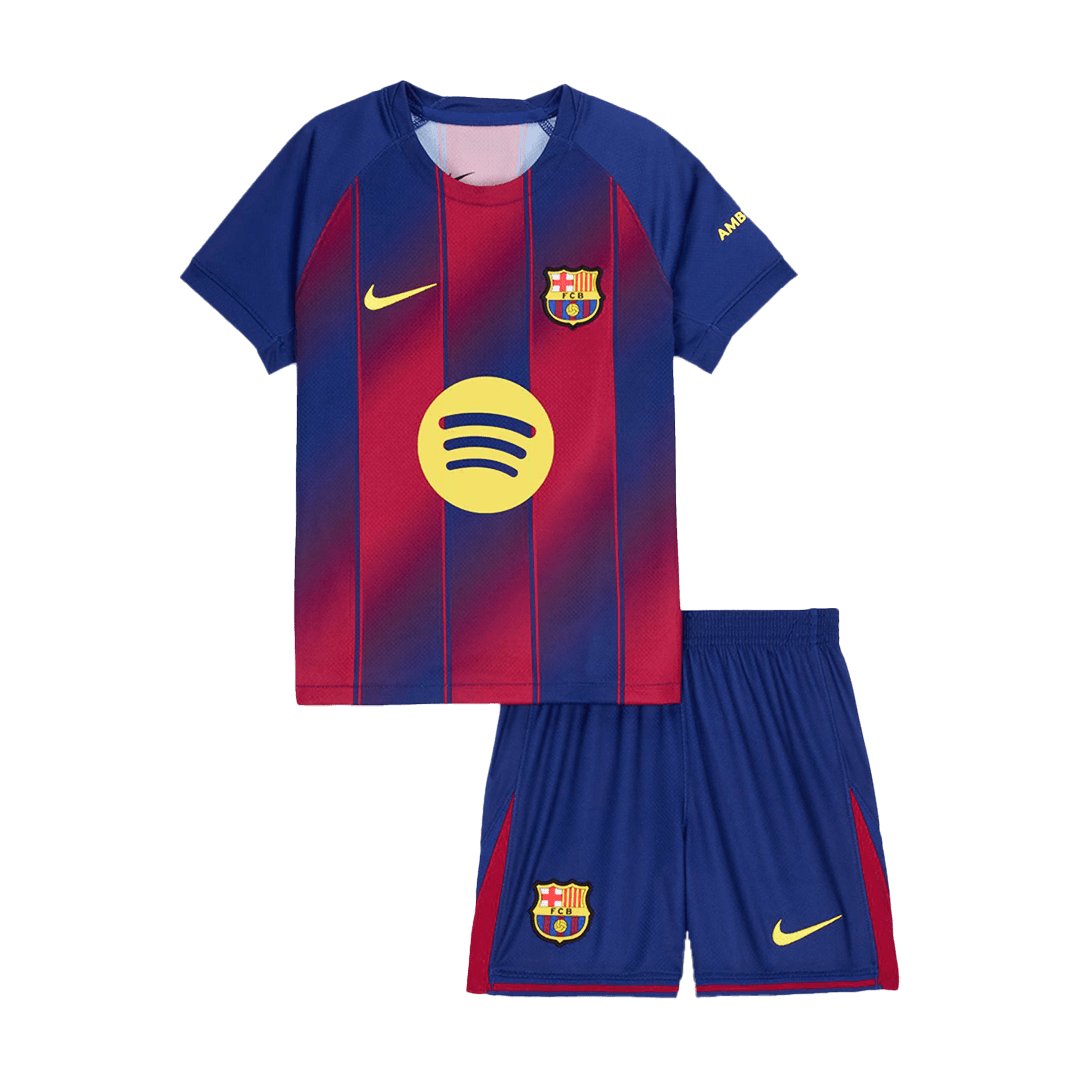 Barcelona Home Kids Soccer Jerseys Kit 2025/26