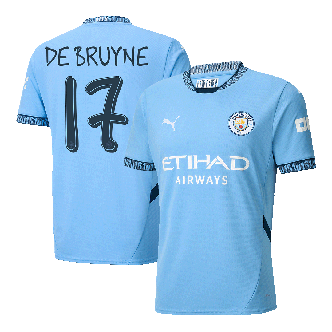 DE BRUYNE #17 Manchester City Home Soccer Jersey 2024/25 - UCL