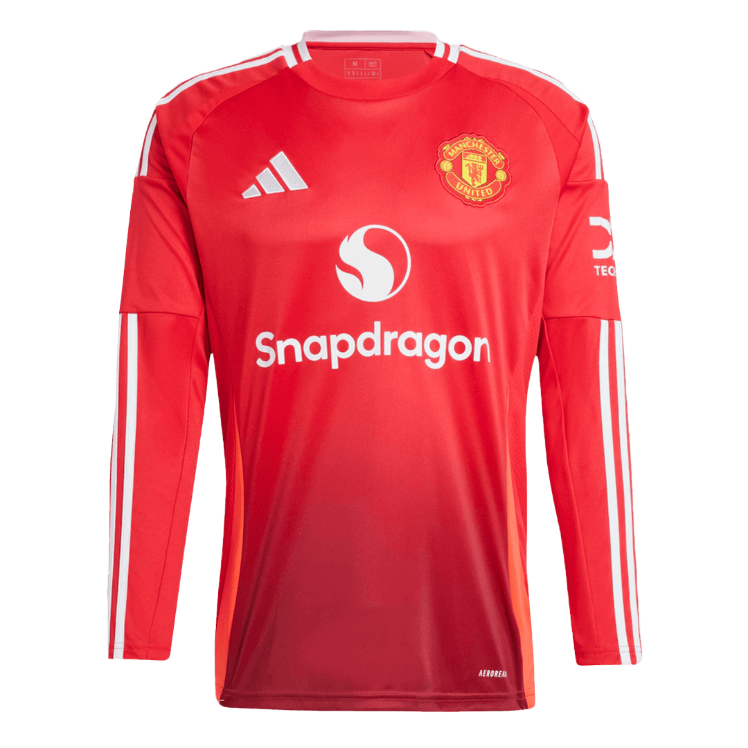 Manchester United Home Long Sleeve Soccer Jersey 2024/25