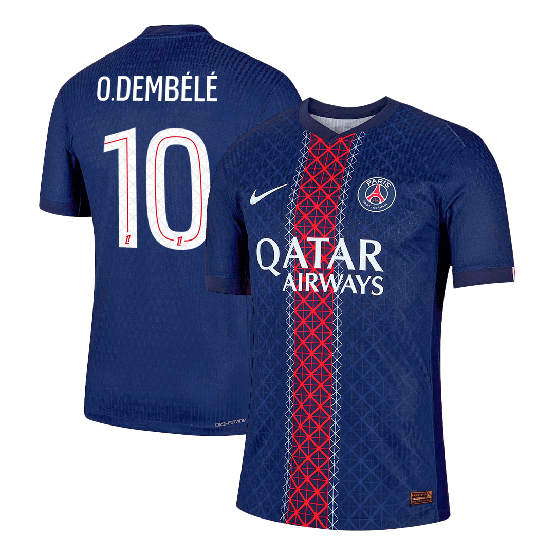 O.DEMBÉLÉ #10 PSG Home Authentic Soccer Jersey 2025/26