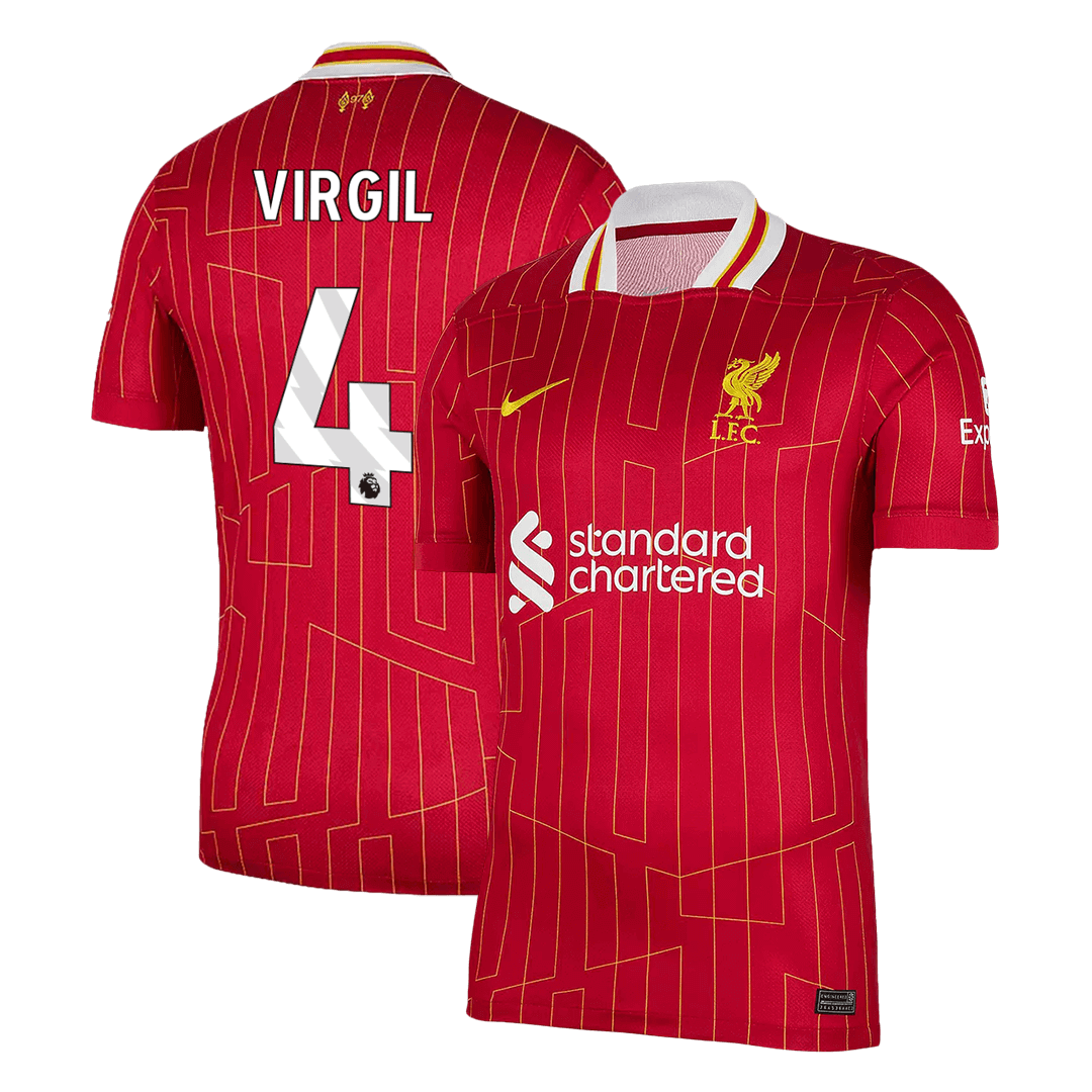 VIRGIL #4 Liverpool Home Soccer Jersey 2024/25