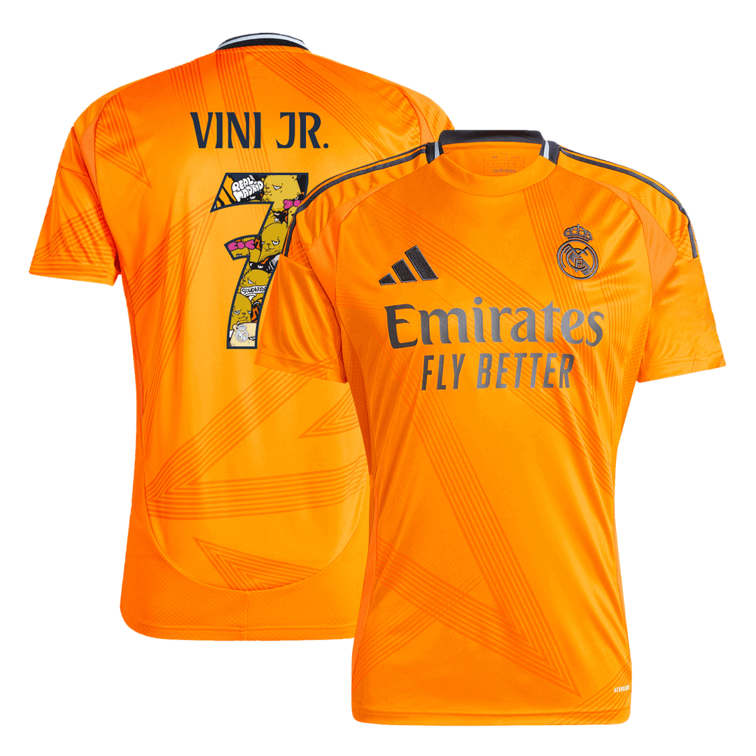 VINI JR. #7 Real Madrid Away Soccer Jersey 2024/25 - Bear Champ Font