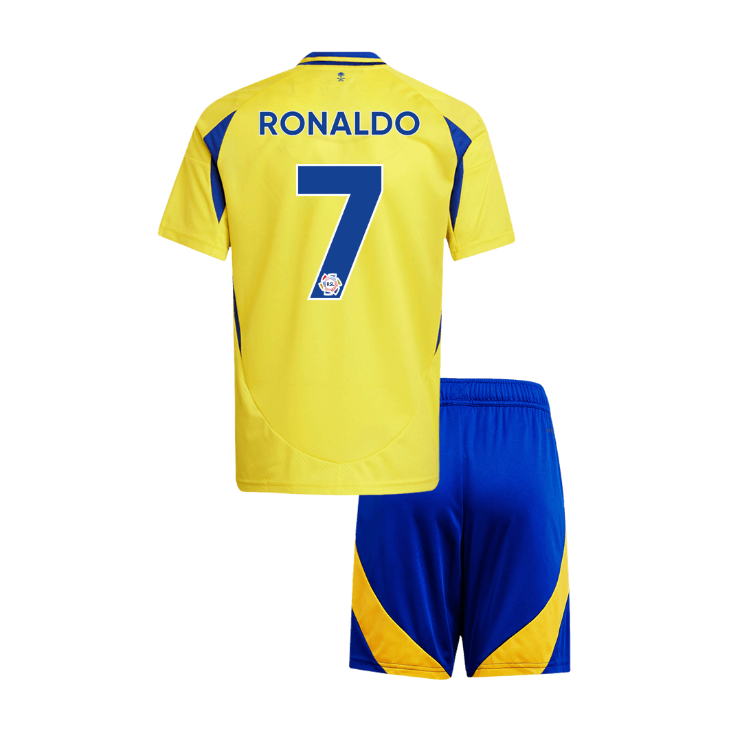 RONALDO #7 Al Nassr Home Kids Soccer Jerseys Kit 2024/25