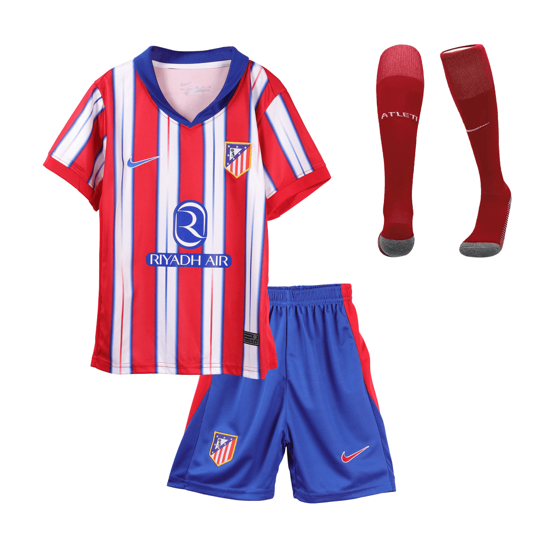 Atletico Madrid Home Kids Soccer Jerseys Full Kit 2024/25