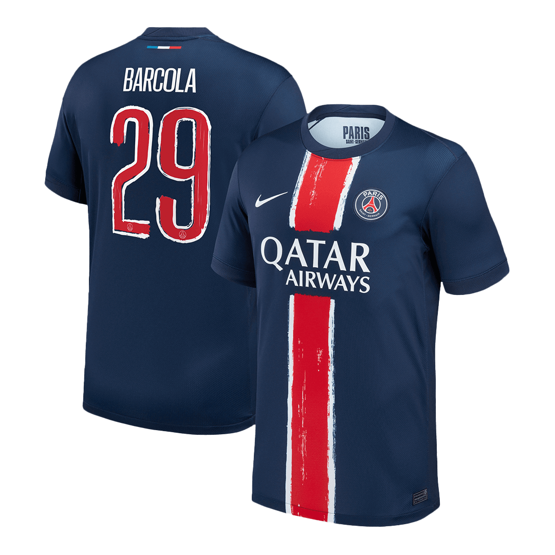 BARCOLA #29 PSG Home Soccer Jersey 2024/25 -UCL