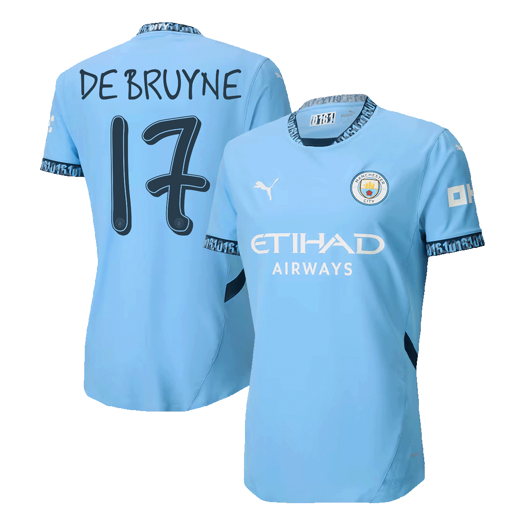 DE BRUYNE #17 Manchester City Home Authentic Soccer Jersey 2024/25 - UCL